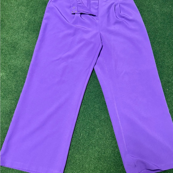 Purple Wide-Leg Pants - Picture 1 of 3